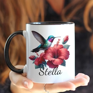 Hummingbird Personalized Watercolor Mug, Hummingbird Mug, Personalized Hummingbird Gift, Hummingbird, Hummingbird Lover Mug, Animal Mug