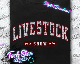 Livestock Show Faux Embroidery Rodeo Digital Download PNG