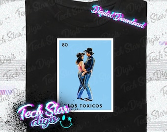 Los Toxicos Bud And Sissy Urban Cowboy Loteria Card Digital Download PNG