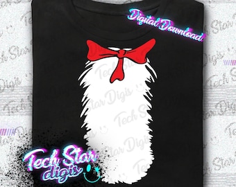 Cat Body And Bow Tie Author Digital Download PNG SVG