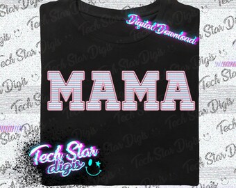 Mama Receiving Blanket Faux Embroidery Digital Download PNG