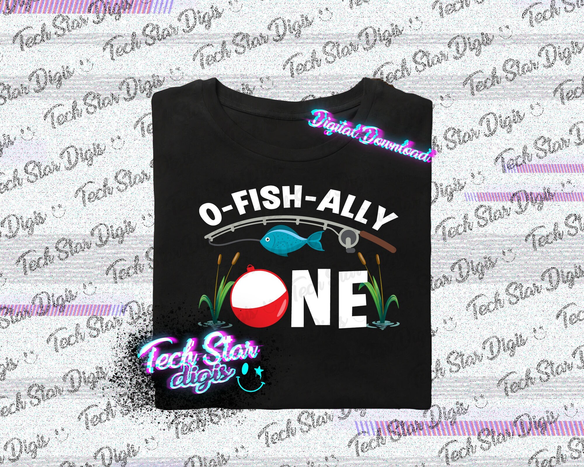 Ofishally One 1st Birthday Fishing Digital Download PNG Etsy