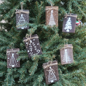 Pine tree Wood Plank Christmas Ornaments