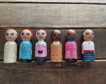 American Girl Historical Handpainted Wooden Peg Dolls/People