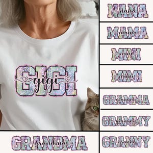 Iridescent Leopard Print PNGs for Grandma Shirt, DTF Ready, Gift For Her, Gigi Gramma Grammy Grandma Granny Mama Mimi Mini Nana Bundle