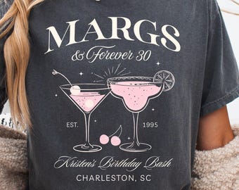 Comfort Colors 30th Birthday T-Shirt: Margarita Design