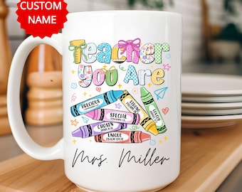 Personalized Teacher Mug: Custom Name Coffee Cup, Teacher Appreciation Gift