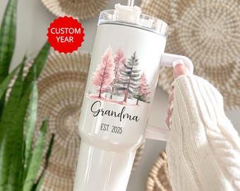 New Grandma Tumbler 40oz, Promoted to Grandma, First Time Grandma Est 2025 Gift New Grandma Tumbler, Pregnancy Announcement Gift from Baby