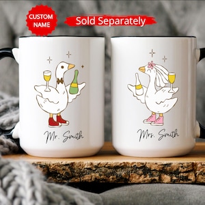 Personalized Mr and Mrs Silly Goose Mug, Wedding Mug, Engagement Coffee Mug, Gift For Couples, Couple Matching Mug, Couple Name Mug