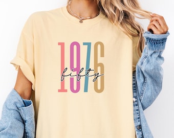 Comfort Colors 1976 Shirt, 50th Birthday Gift for Women, Milestone Birthday Tee, Turning 50 Shirt