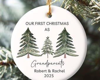Personalized New Grandparents Ornament, First Christmas as Grandparents Gift, New Grandma & Grandpa Ornament, Baby Announcement Bauble