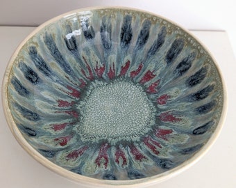 Handmade ceramic fruitbowl | Salad bowl | ramen bowl | blue and green glaze | unique gift | gift for her | birthday gift| Handmade