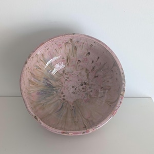 Handmade Pink Ceramic Fruit Bowl: Stoneware Clay