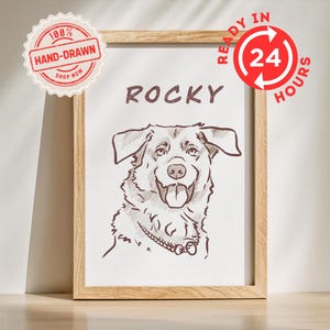 Custom dog painting, custom pet portrait, digital wall art, dog remembrance gift, pet portrait from photo