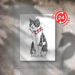 Custom pet portrait from photo printable wall art pet portrait painting pet loss gifts dog remembrance gift cat portrait original artwork