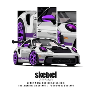 Custom Car Vector Art Illustration (Digital File)