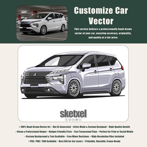 Personaliseer autovectorkunst: gepersonaliseerde auto-illustratie (alleen digitale png-, jpeg- en psd-bestanden)