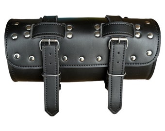 Motorcycle PU Leather Cruise Tool Saddle Bag Head Bag