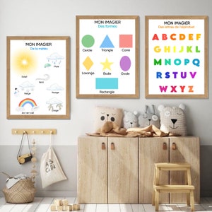 Set di 5 fogli didattici in stile Montessori I Poster da parete I Fogli didattici da stampare I Poster didattici I Decorazione per bambini
