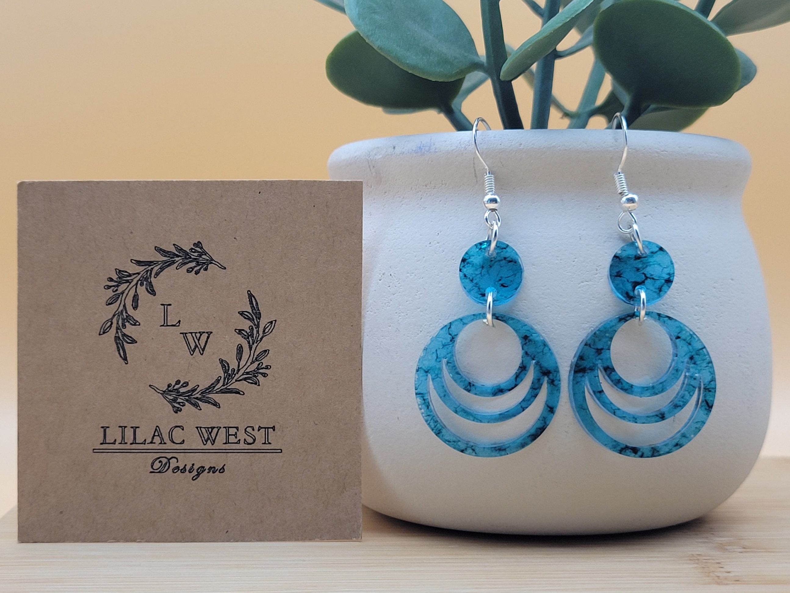 Paparazzi blue acrylic earrings deals