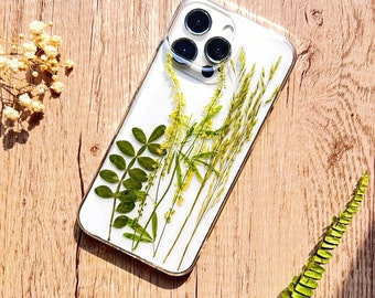 Handmade dried pressed flower phone case, iPhone 15 pro max 14 13 12 11 phone case, real natural flower phone case Samsung Galaxy S23 S24