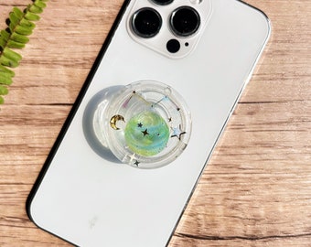 Space Phone Grip, Moon&Stars Transparent Folding Phone Holder, Cute Phone Accessories, Resin Phone Charms, Spsce Pop Socket, Birthday gift