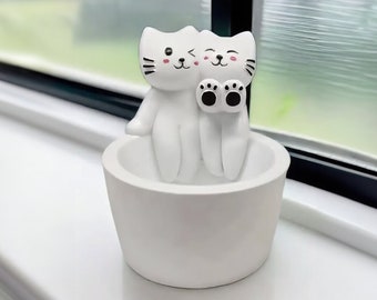Candle Holder Cute Cat Couple | Home Decor | Adorable Kitten Candle Stand | Home Decoration | Mother's Day Gift for Her