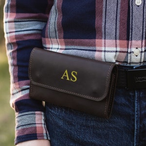 Cartera de cintura para hombre, Cartera de cuero para cinturón, Tarjetero para cinturón, Cartera de cuero para cinturón, Tarjetero, Cartera de cinturón de viaje, Minicartera para cinturón