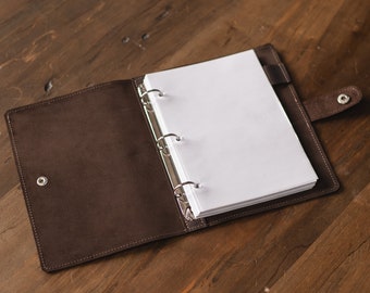 Personalized binder cover, Leather three ring binder, Leather 6 ring binder a5, A4 binder cover, A5 ring binder cover, Binder 3 ring