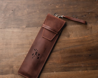 Custom drumstick bag, Leather drumstick holder, Gift for drummer, Gift for musician, Drum stick holder, Leather drumstick bag