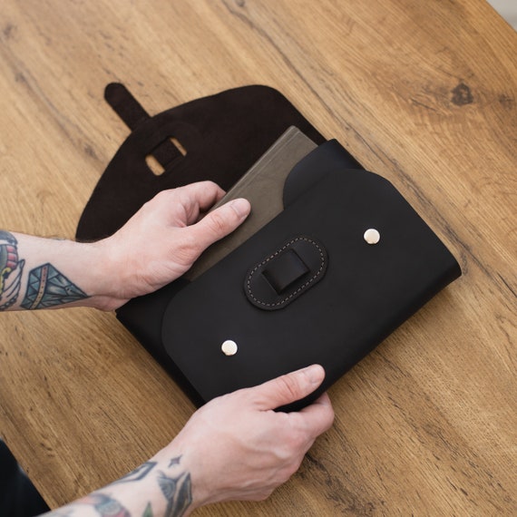 Leather book case pouch, Leather book sleeve, A5 book sleeve cover, A4 book sleeve, A6 book cover sleeve, Brown book sleeve
