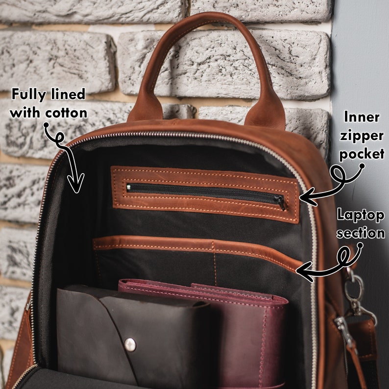 Backpack purse women, School backpack, Handmade backpack womans, Travel backpack women, Laptop backpack women, Leather rucksack women image 7