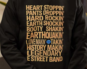 Bruce Springsteen Sweatshirt E Street Band Retro Classic Rock n Roll Crewneck Unisex Vintage Heavy Blend Pullover Vintage Band 80s 70s Retro