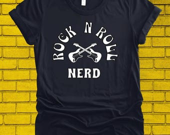 Vintage Rock n Roll Nerd T-Shirt Retro Music Lover Tee Classic Rock TShirt