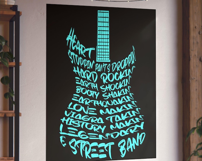 Bruce Springsteen E Street Band Poster, Retro Rock n Roll Concert Wall Art Print
