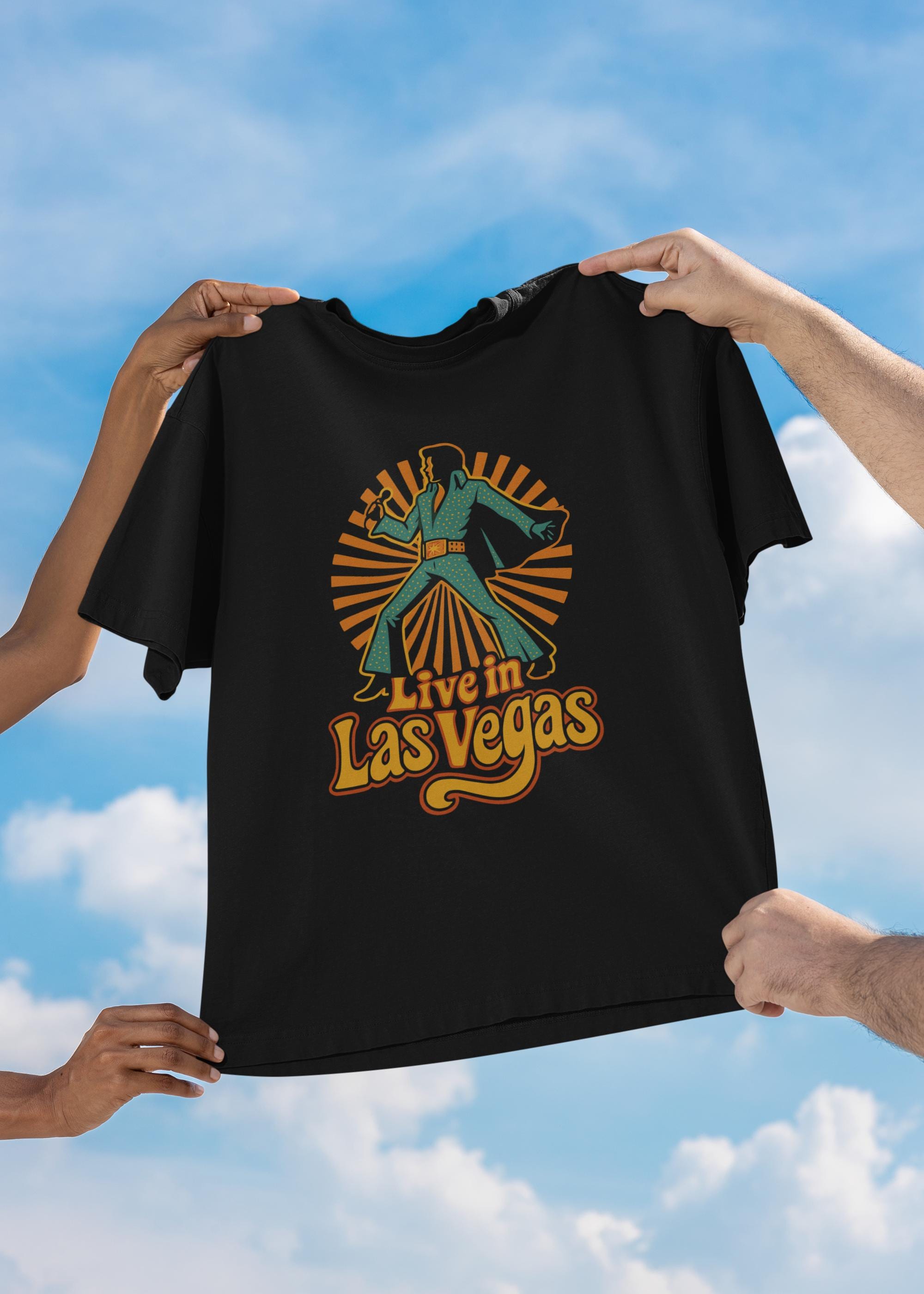 Elvis Presley Live in Las Vegas T-shirt, Retro Rock N Roll Tee 