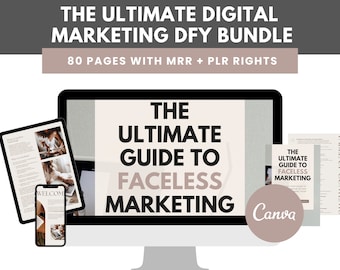 La guía definitiva para el marketing sin rostro / Guía MRR + PLR de marketing sin rostro / Productos digitales hechos para usted