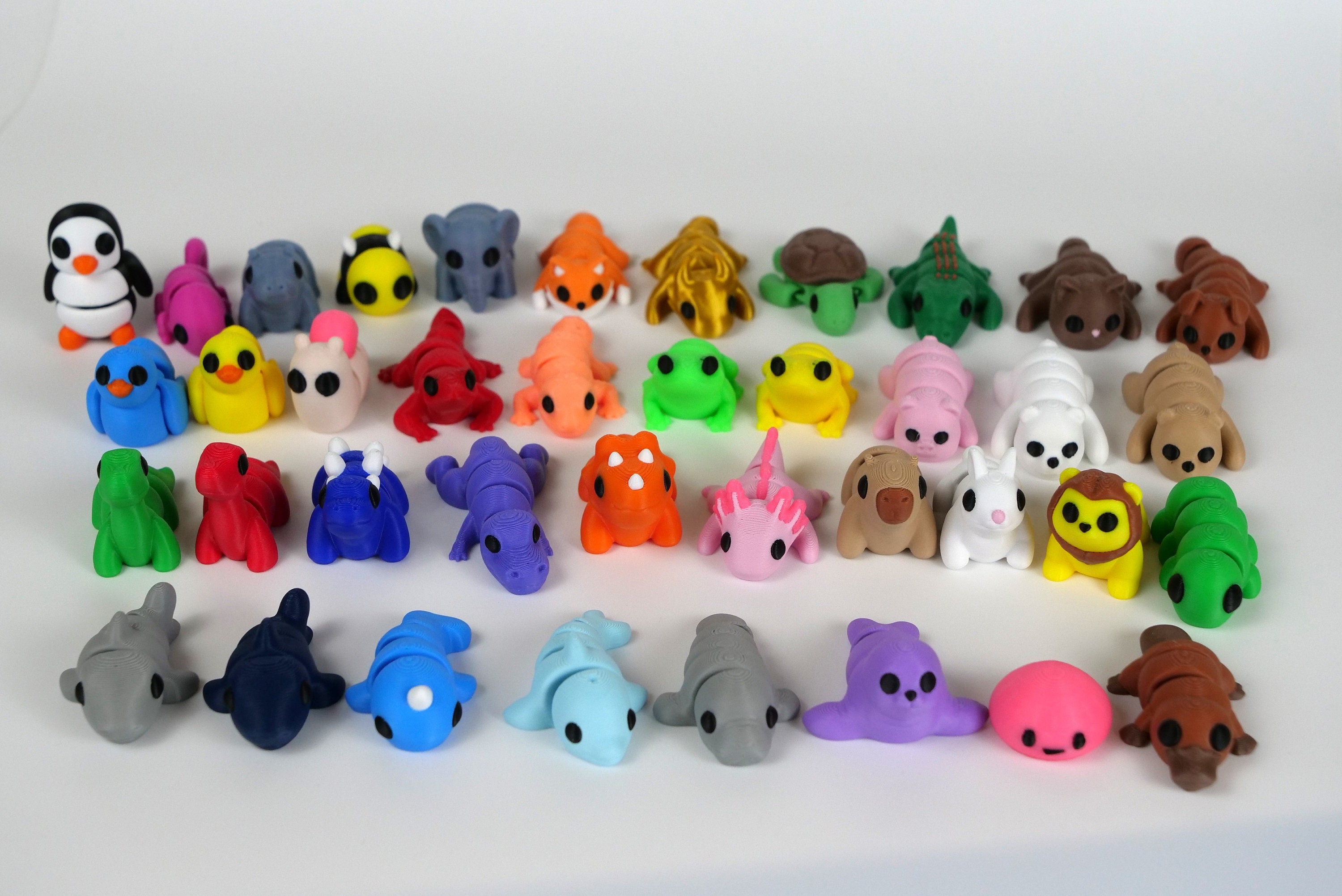 3d Printed 10Pcs Animal Mini Set, Little Animals Figures Toy Set