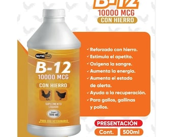 VITAMINE B12 voor Haan I Vitamina LIQUIDA para gallos, gallinas B12 500ml