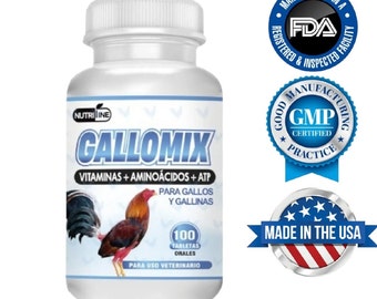 GALLOMIX Para Gallo, MULTIVITAMIN for Rooster, Chicken Hen Nutri-Line 100 tab