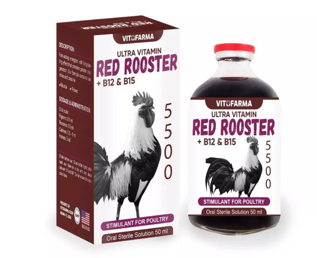 vitamin b12 injection for chicken Red Rooster B12 B15 5500 50ml