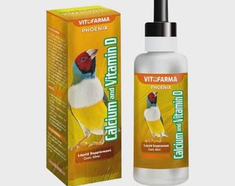 Flüssiges Kalzium für Vögel mit Vitamin D3 60ml - Ideal für die Aufzucht