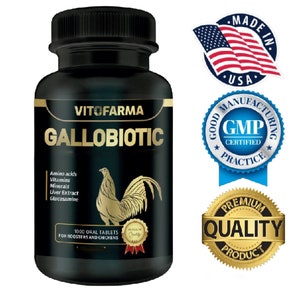 Gallobiotic Vitamins Minerals AminoAcids para Gallos Rooster 100 tab