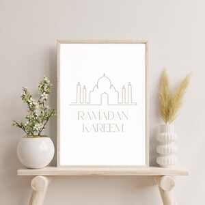 Ramadan Wand Kunst Druck, Ramadan Kareem Digitaler Download, Minimalistisches Islamisches Dekor, Eid Mubarak Poster, Ramadan Mubarak Halbmond & Stern