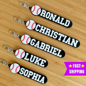 Baseball personalisierte Schlüsselanhänger, 3D gedruckt, Namensschild, Taschenanhänger, Schlüsselanhänger, Taschenanhänger, benutzerdefinierter Name