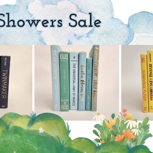 APRIL SHOWERS SALE Colorful Decorative Books by the Half Foot | Designer Decor | Book Bundles by Color