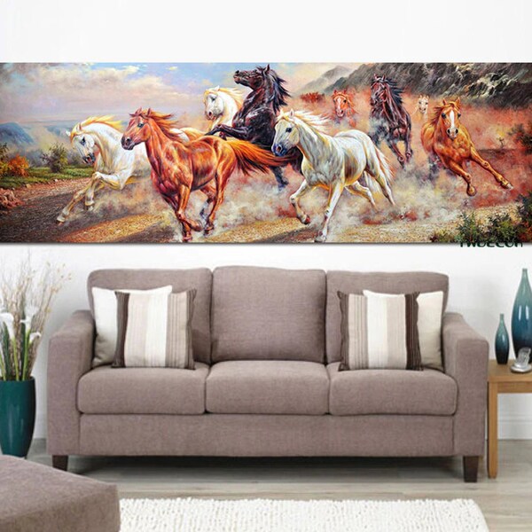 Abstract Nine Running Horse Pop Art Cuadros Canvas Painting & Calligraphy HD Print Poster Modern Wall Pictures For Living Room