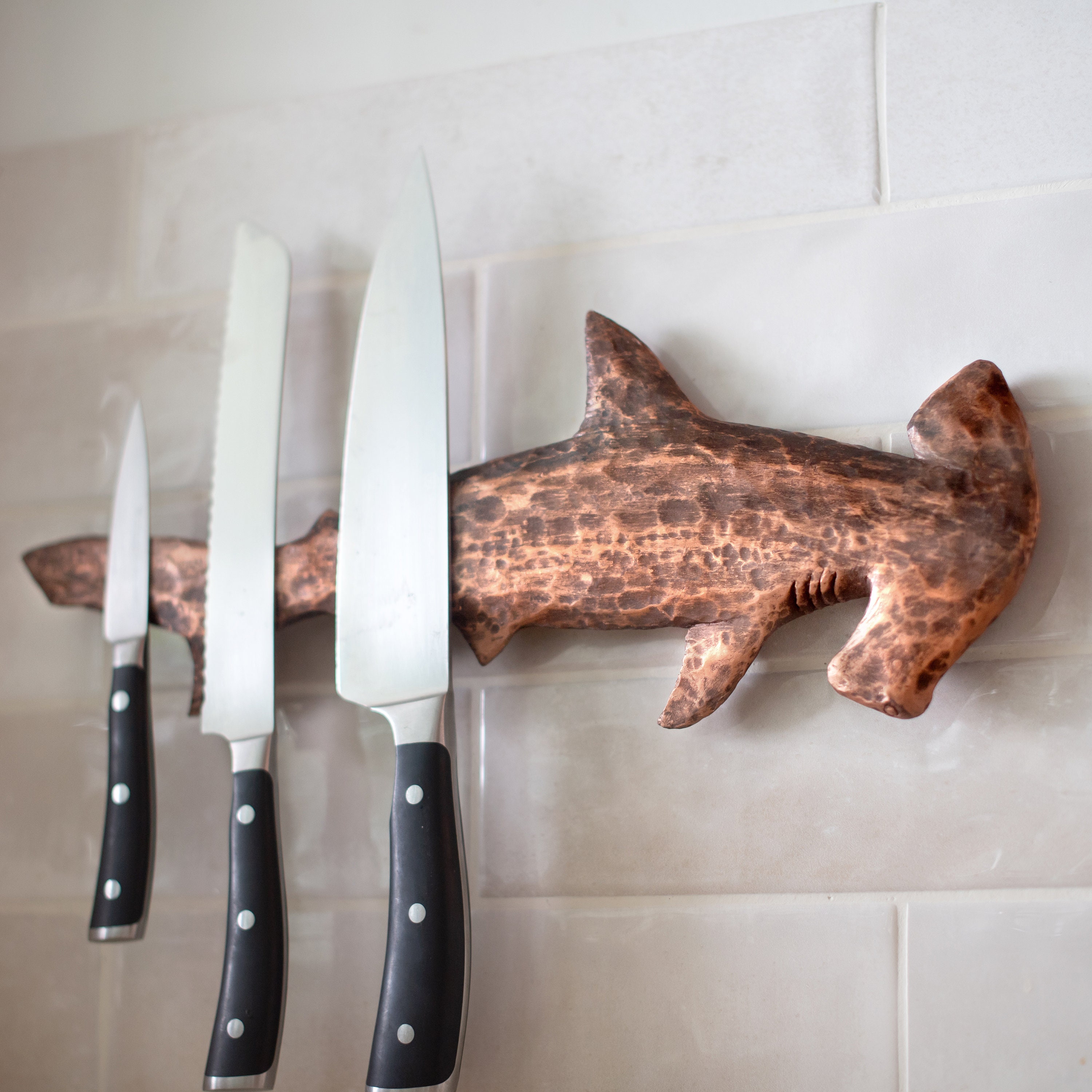 Hammerhead Shark Magnetic Knife Holder | Magnetic Knife Block | Wall Mount Magnetic Knife Magnet | Unique Magnetic Knife Block