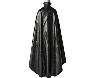 Cape en cuir 100 % véritable noir pour homme, cape en cuir faite main, cape en cuir pour homme, cape tendance