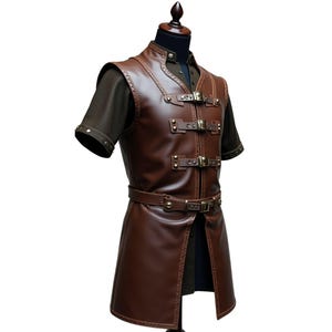 Sleeveless Viking Leather Jerkin - Ren Fair Medieval Jerkin LARP Costume - Renaissance Vest for Fantasy Cosplay - Viking Costumes